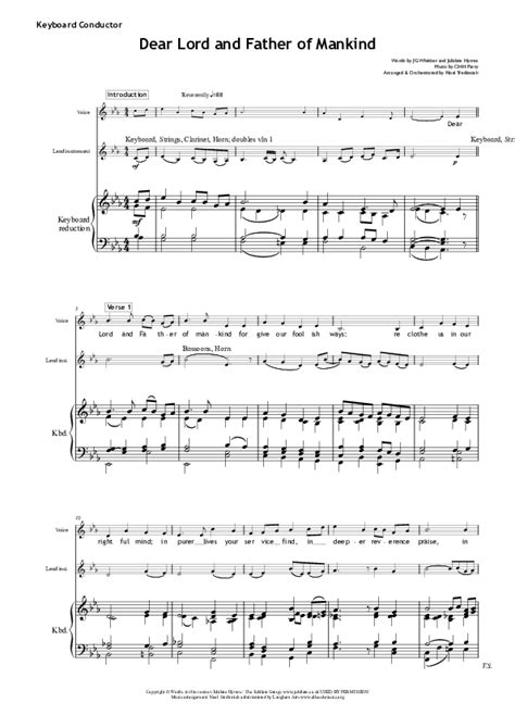 Dear Lord And Father Of Mankind Sheet Music PDF (All Souls Music ...