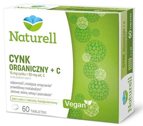 Naturell Cynk Organiczny C Tabletek Do Ssania Witaminy I