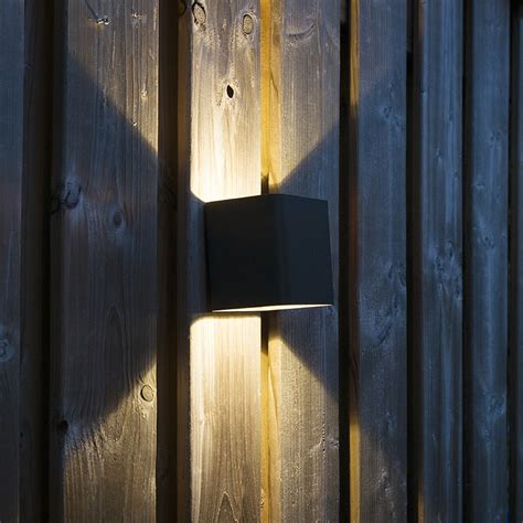 Modern Wall Lamp Dark Gray Incl Led Ip Square Evi