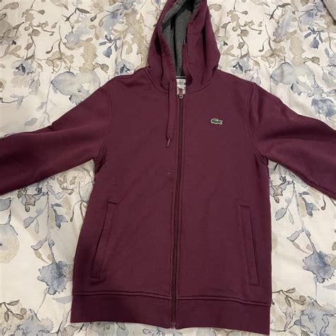 Lacoste zip up hoodie size s - Depop