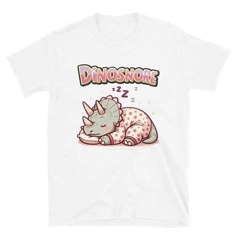 Sleepy Dinosaur T Shirt Cute Dinosnore Cartoon Dino Nap Time Triceratops Etsy Uk