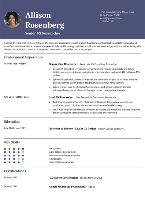 User Experience Researcher Resume Examples And Templates For 2025