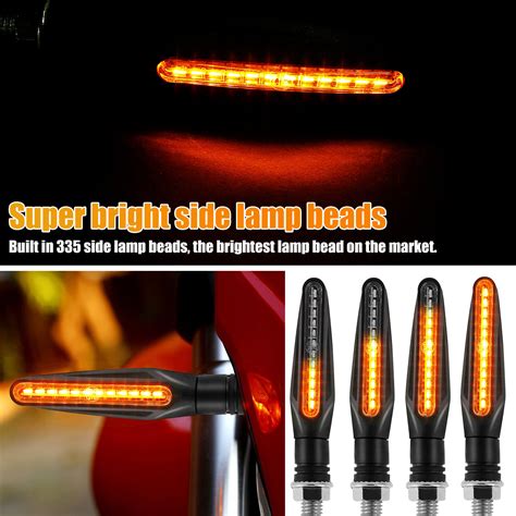 4Pcs Motorcycle Turn Signal Light DC 12V Universal Motorcycle Flowing