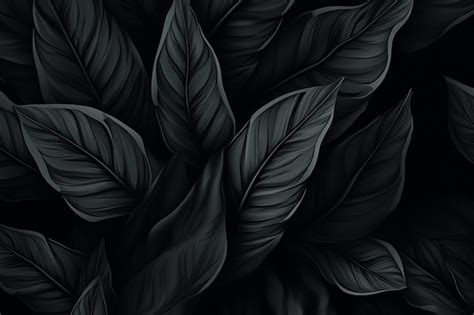 Premium Photo Monochrome Realistic Dark Tropical Leaves Background