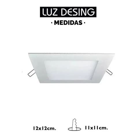 Luz Desing Spot Panel Led W Embutir Cuadrado Blanco Calidad Luz Desing