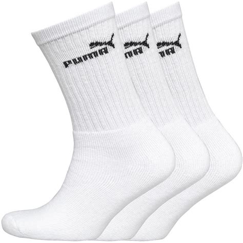 Buy Puma Mens Three Pack Crew Socks White