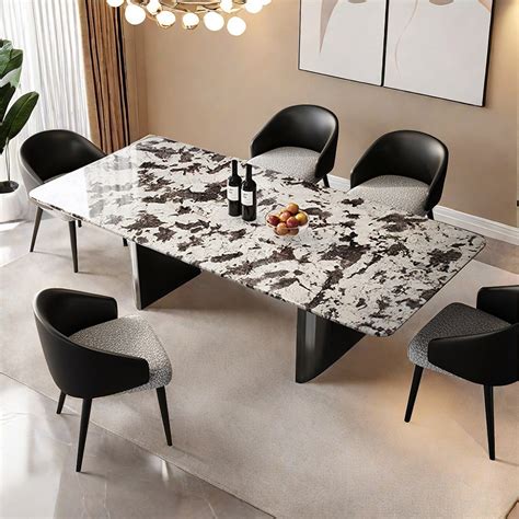 Allnicedt Modern Simple Light Luxury Marble Dining Table Set Wayfair