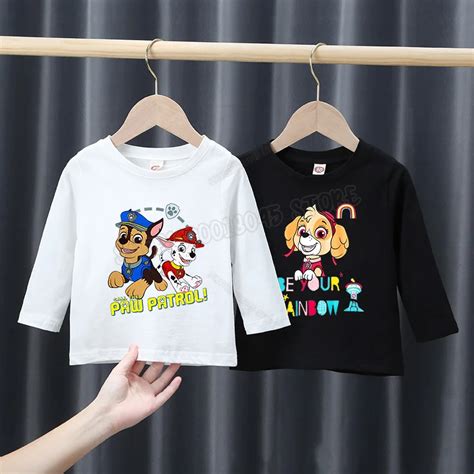 Paw Patrol T Shirt De Manga Longa Para Menino E Menina Roupas De Algod