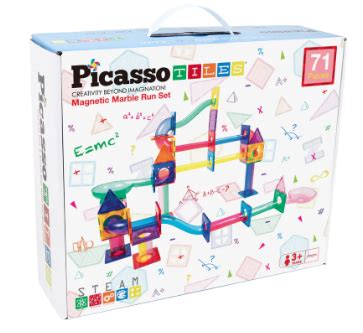 Picasso Tiles Magnetic Marble Run 71pc | Owls Hollow Toys & Games