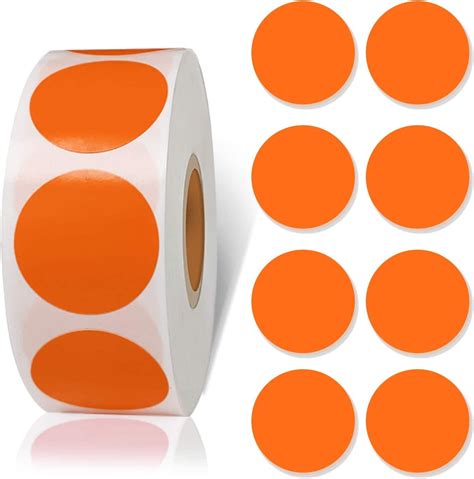 Orange Circle Stickers 1000pcs Dot Stickers 1 Inch Round Color Coding Labels Can Writing For