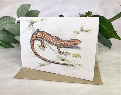 Glossy Grass Skink Australian Wildlife Art Greeting Card - Etsy