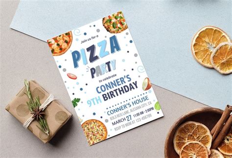 Editable Pizza Party Invitation Pizza Birthday Party Invite Pizza