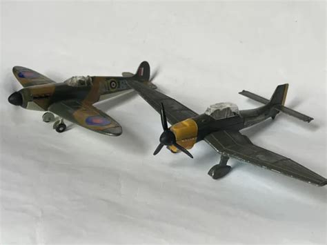 Diecast Dinky Toys Raf Supermarine Spitfire And Junkers Ju87b Ww2 Fighter