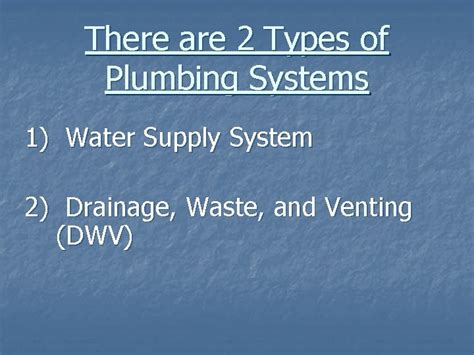 Plumbing Unit What is a plumbing system Plumbing