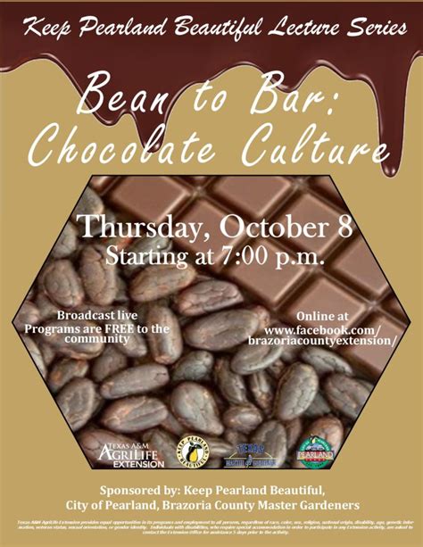 Keep Pearland Beautiful Lecture All About Chocolate Brazoria