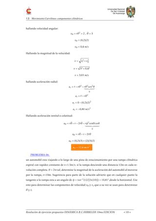 Ejercicios Resueltos Hibbeler Grupo Cinematica Circular Vectorial Pdf