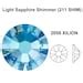 Light Sapphire Shimmer 211 SHIM Swarovski 2058 Crystal Flatbacks No