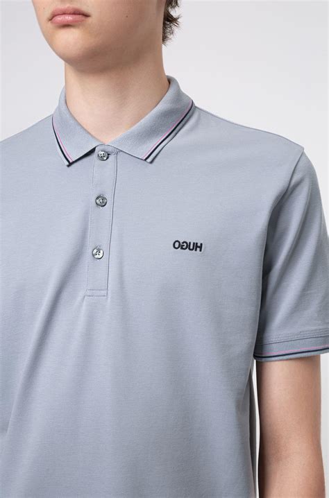 Boss By Hugo Boss Cotton Slim Fit Polo Shirt With Reversed Logo