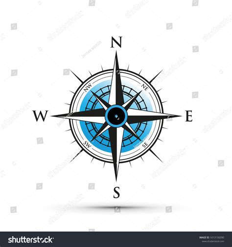 Blue Compass Background Vector De Stock Libre De Regalías 1013158390