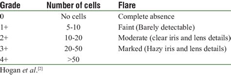 Classification For Grading Anterior Chamber Cells And Flare Download