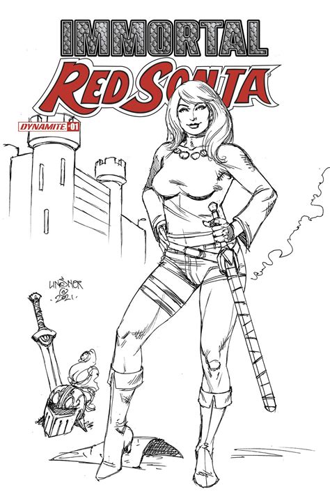 FEB220514 IMMORTAL RED SONJA 1 CVR H 20 COPY INCV LINSNER LINE ART