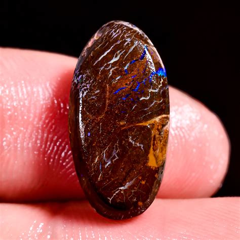 Nat Rlicher Boulder Opal Ovale Form Cabochon Loser Edelstein