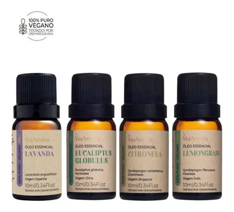 Kit De Aceites Esenciales De Lavanda Citronela Eucalipto Y Limoncillo