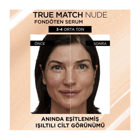 Loreal Paris True Match Nude Fondöten Serum Light Medium Kozvit
