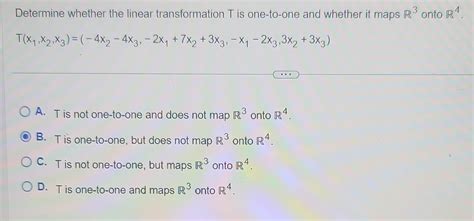 Solved Determine Whether The Linear Transformation T Is Chegg