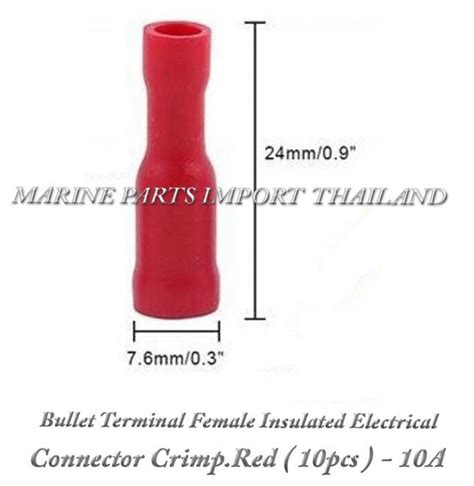 Bullet Terminal Female Insulated Electrical Connector Crimp Red 10pcs