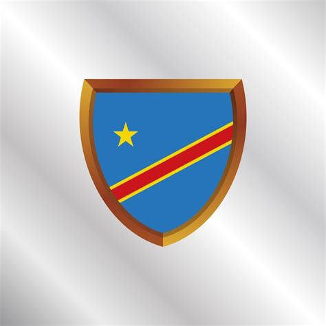 Bandeira Da Rep Blica Democr Tica Do Congo Vetor Premium