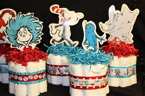 Dr Seuss Baby Shower Mini Diaper Cake Centerpieces