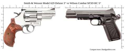 Smith Wesson Model 629 Deluxe 3 Vs Wilson Combat SFX9 HC 5 Size