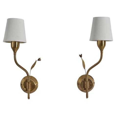 Swedish Designer Wall Lights Brass Rattan Sweden S For Sale At