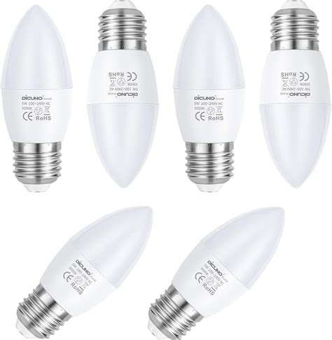 DiCUNO ProOE E26 B11 Frosted LED Candle Bulb Eye Protected CRI 98