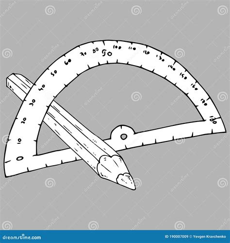 Protractor For Geometry Icon Vector Illustration Of A Protractor With