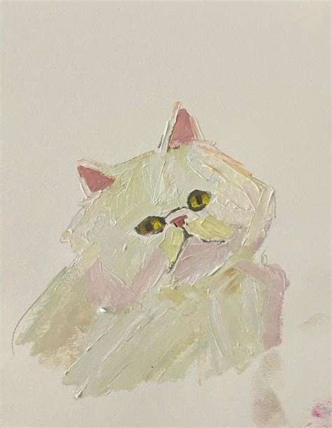 Fluffy Cat | Cat art, Cute drawings, Oil pastel art