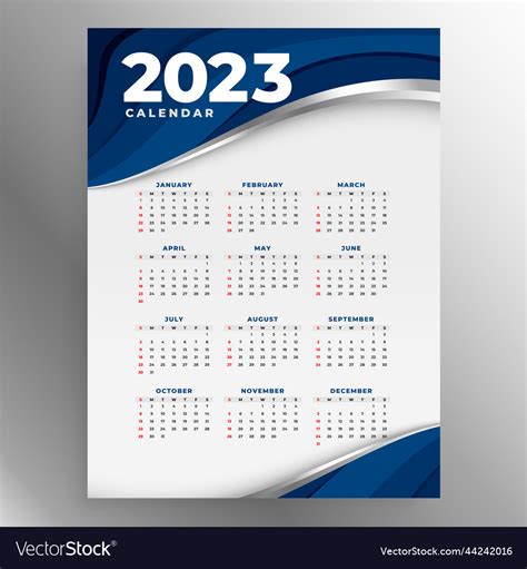 Nice 2023 office calendar layout for business desk