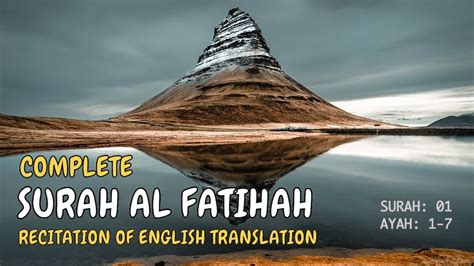 Surah Al Fatihah Recitation Of English Translation Youtube