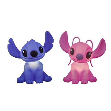 Kit 2 Luminárias Infantil Stitch e Angel Disney Abajur Quarto Menina