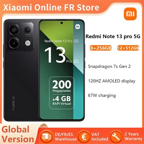 Globalna Wersja Xiaomi Redmi Note 13 Pro 5G Smartfony NFC Snapdragon 7s