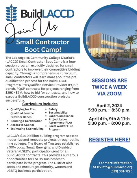 Buildlaccd Small Contractor Boot Camp Veterans In Business Network