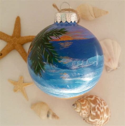 Beach Sunset Christmas Ornament Ocean Ornament Sunset Etsy