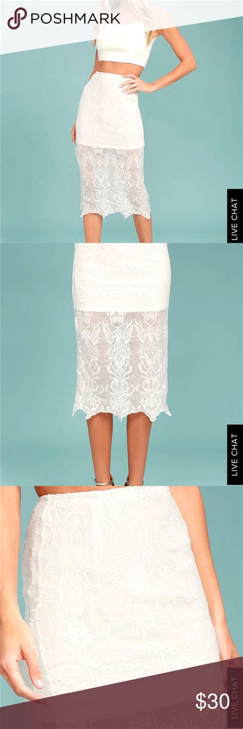 Lulus Gorgeous White Midi Skirt Nwt Lulus Gorgeous White Midi Skirt