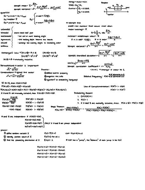 Cheat Sheet Midterm 1 AMS 310 Studocu