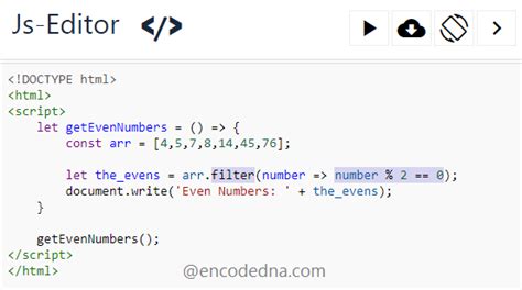 How To Find Even Numbers In An Array Using Javascript