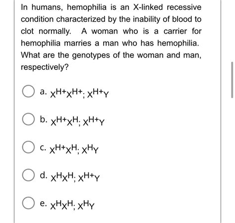 Answered In Humans Hemophilia Is An X Linked Bartleby