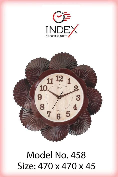 Round 458 Dark Brown Wall Clock For Home Office Decoration Display