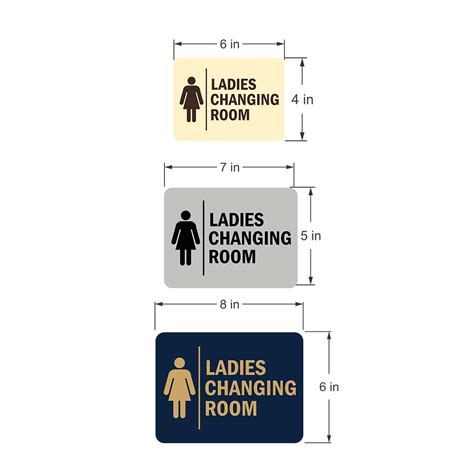 Signs Bylita Classic Framed Ladies Changing Room Sign Black Gold