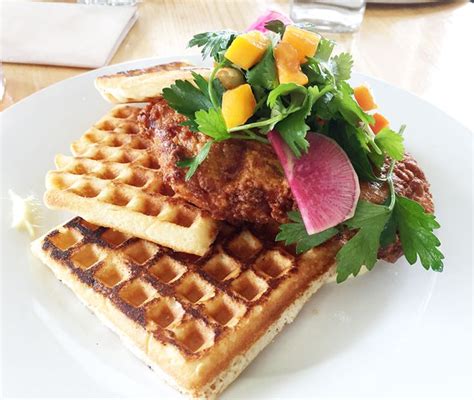 Lemongrass Waffles With Fried Chicken Foie Butter And Smoked Curry